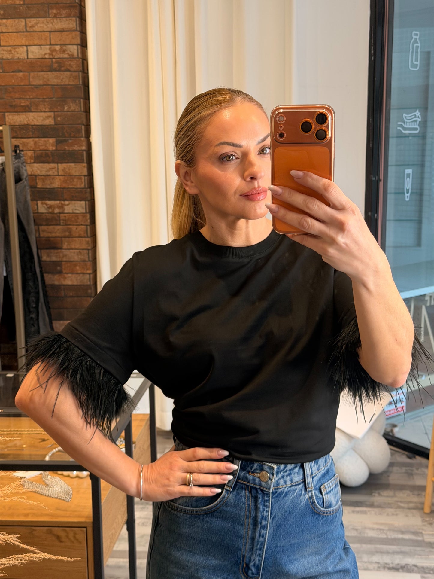 Βαμβακερή Μπλούζα με Μαραμπού