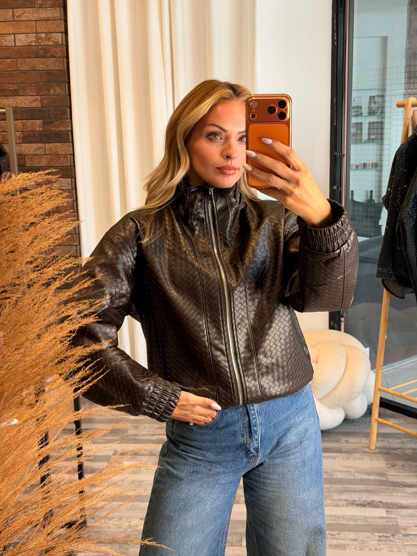 Eco leather jacket minimal