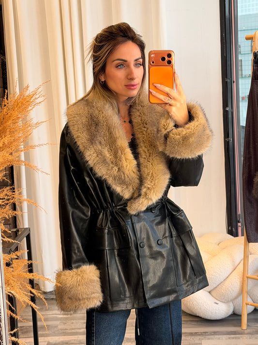 Eco leather ημιπαλτο