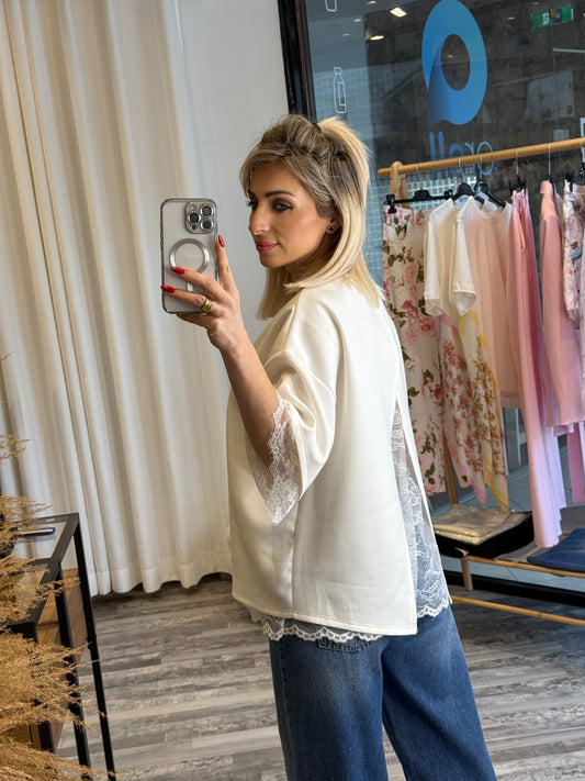 Μπλούζα με δαντέλα εσωτερική