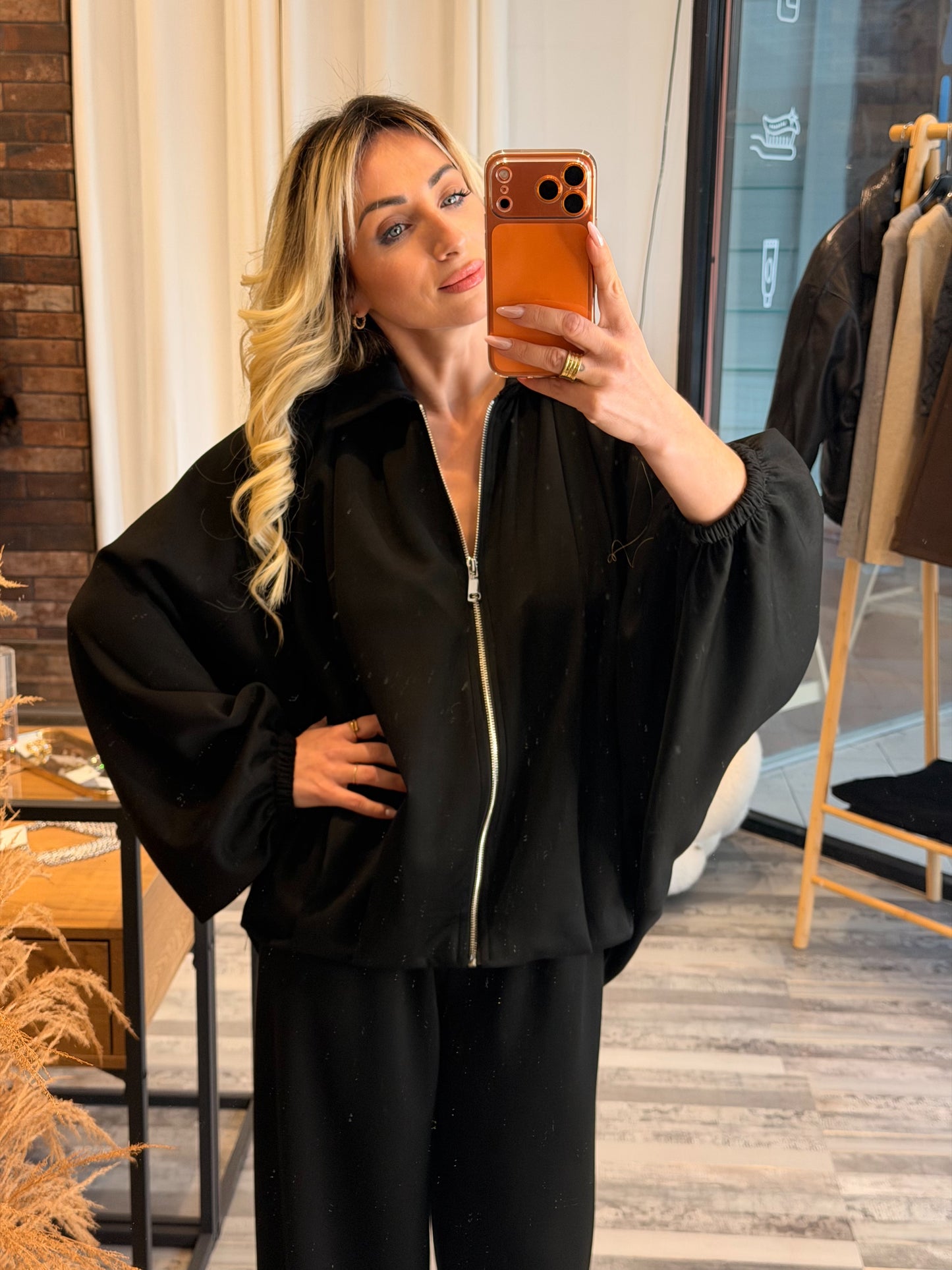 Σετ φόρμες με ζακέτα μαύρες