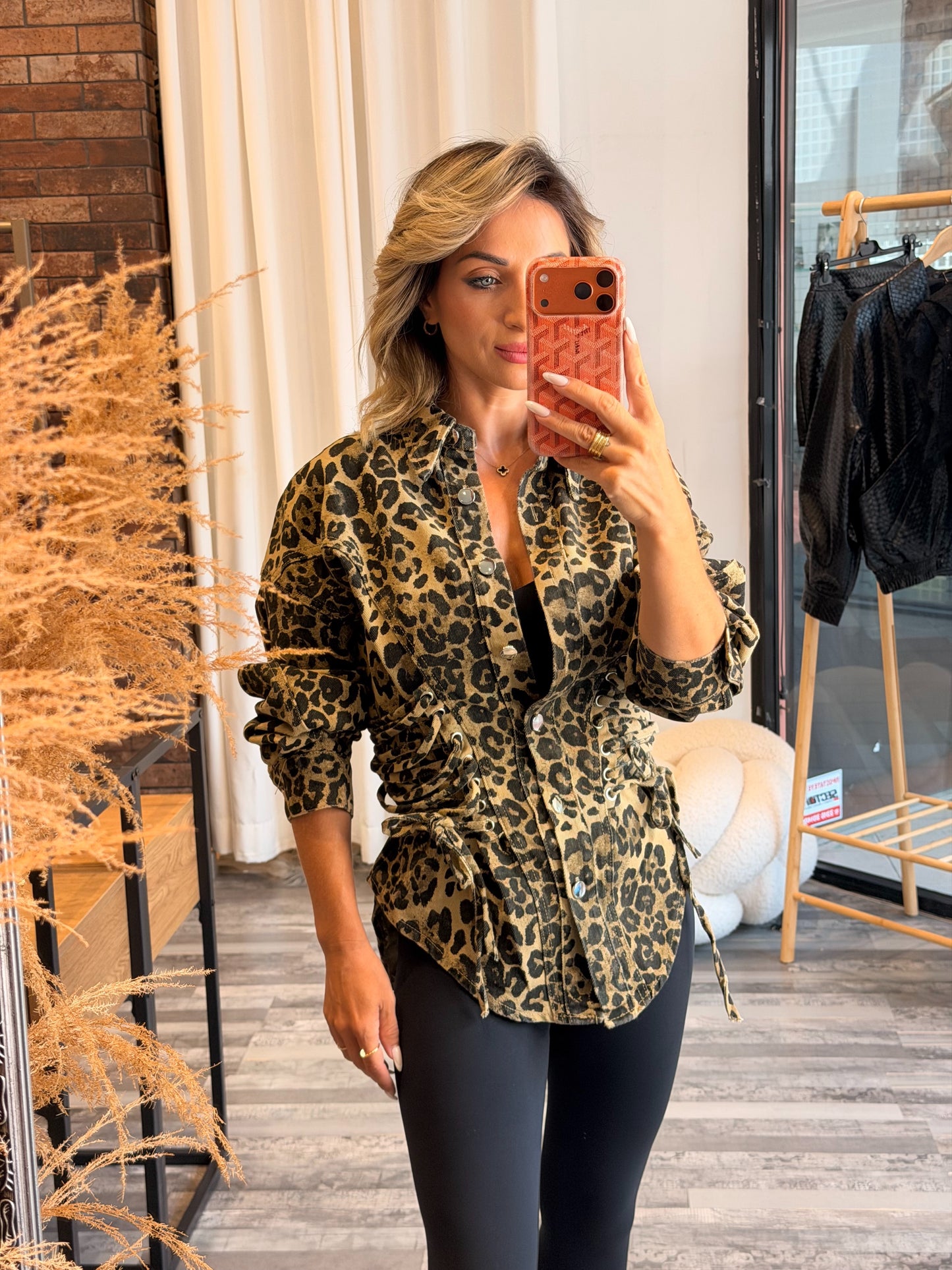 Τζιν πουκάμισο animal print