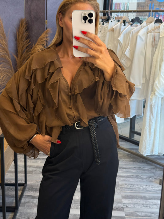 Πουκάμισο See-Through με Βολάν