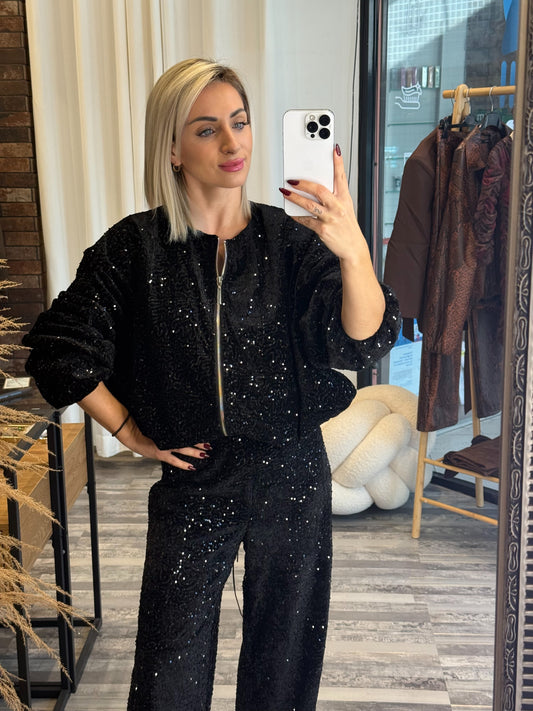 Bomber Jacket με Παγιέτες