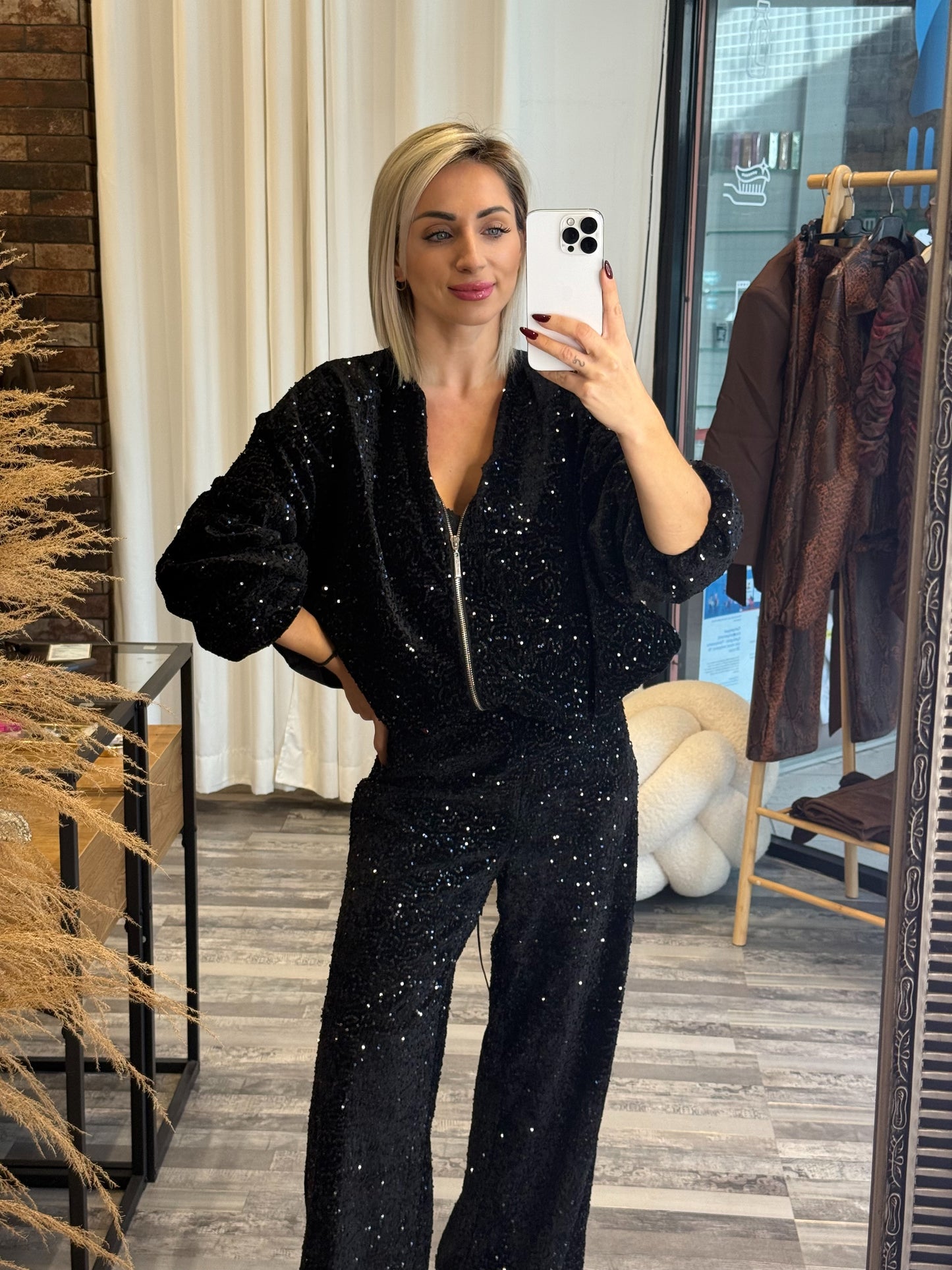 Bomber Jacket με Παγιέτες