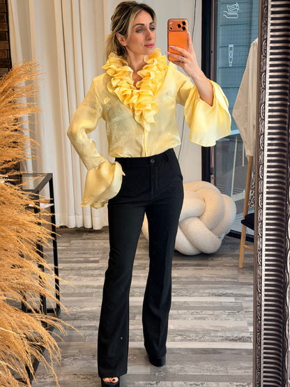 Παντελόνι υφασμάτινο καμπάνα