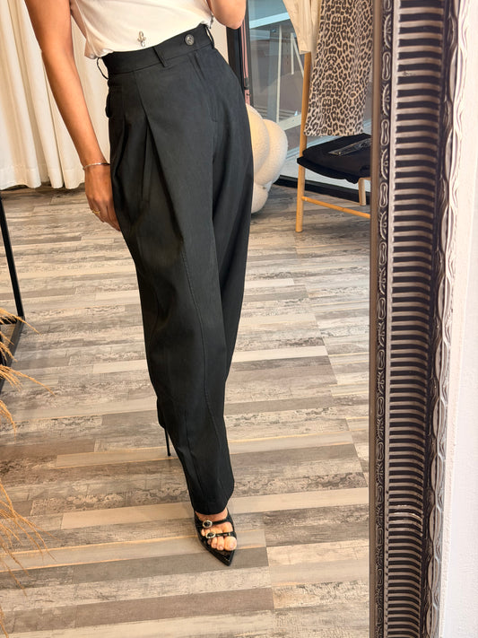 Ψηλομεσο barrel παντελόνι μαύρο