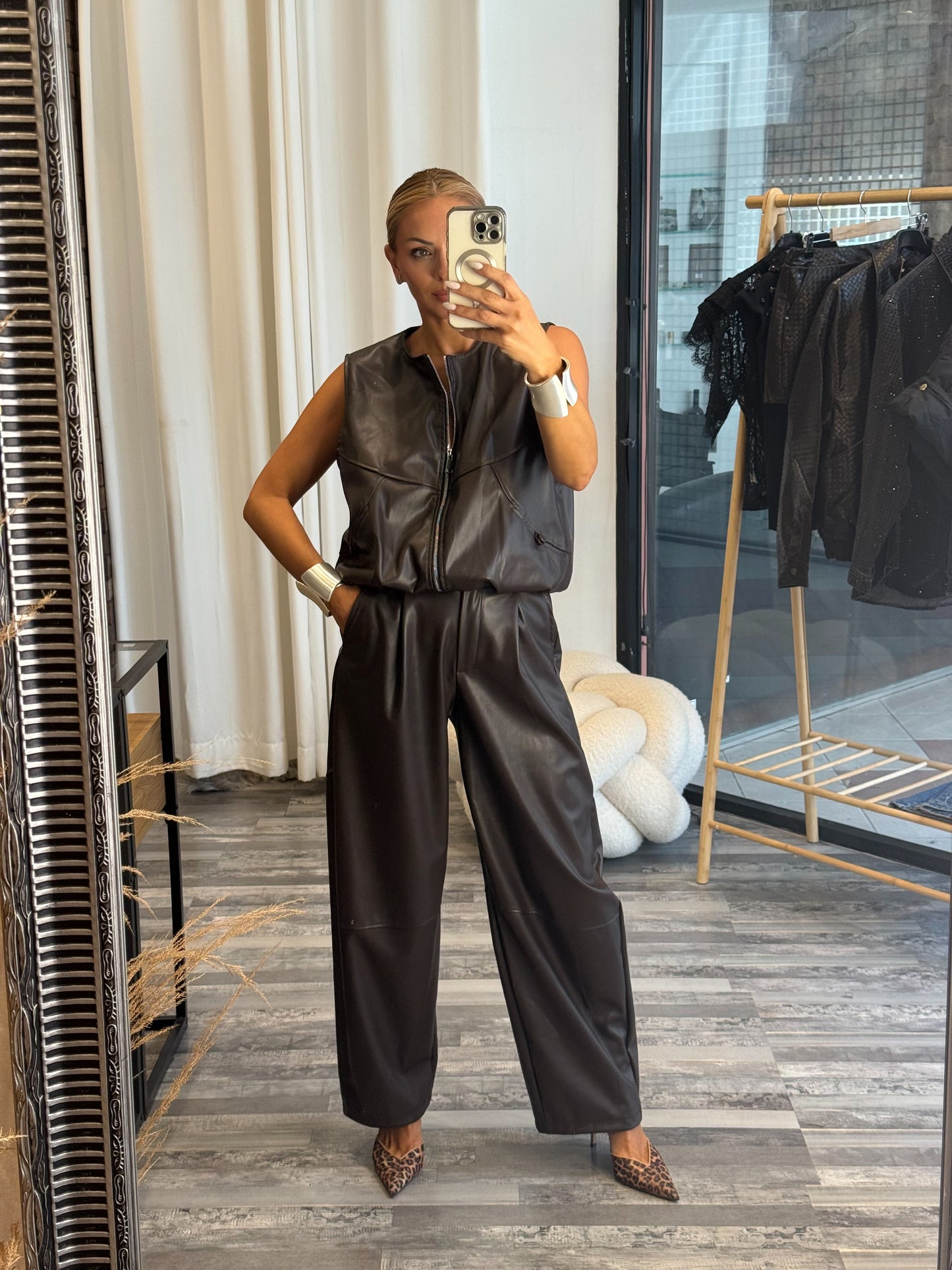Σετ eco leather καφέ