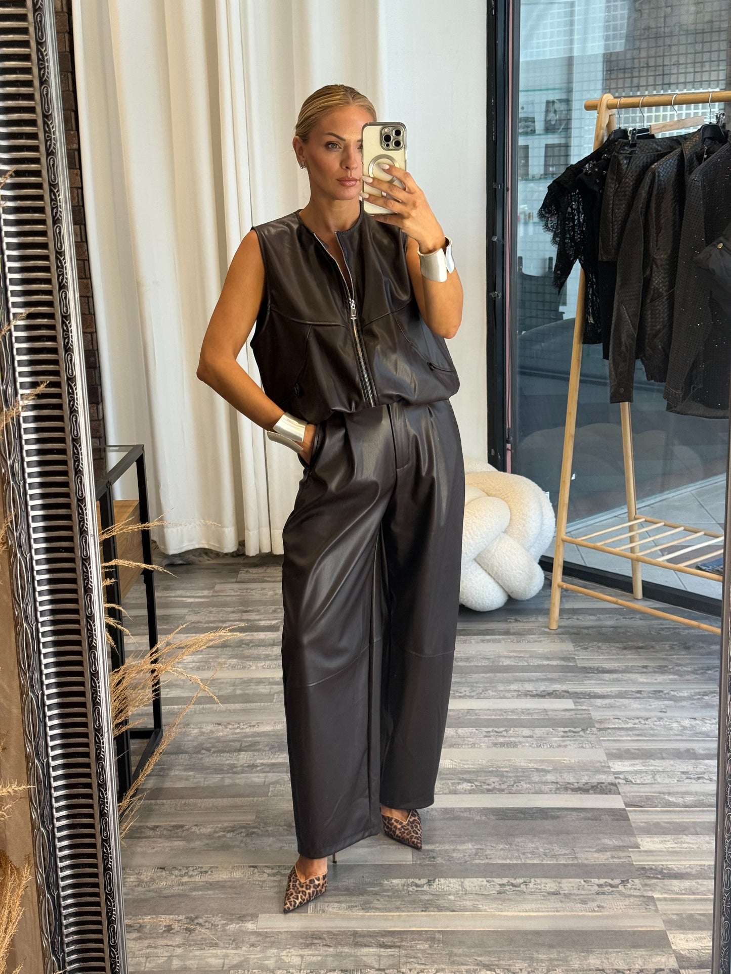 Σετ eco leather καφέ