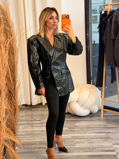Eco leather σακάκι μεσάτο