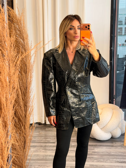 Eco leather σακάκι μεσάτο