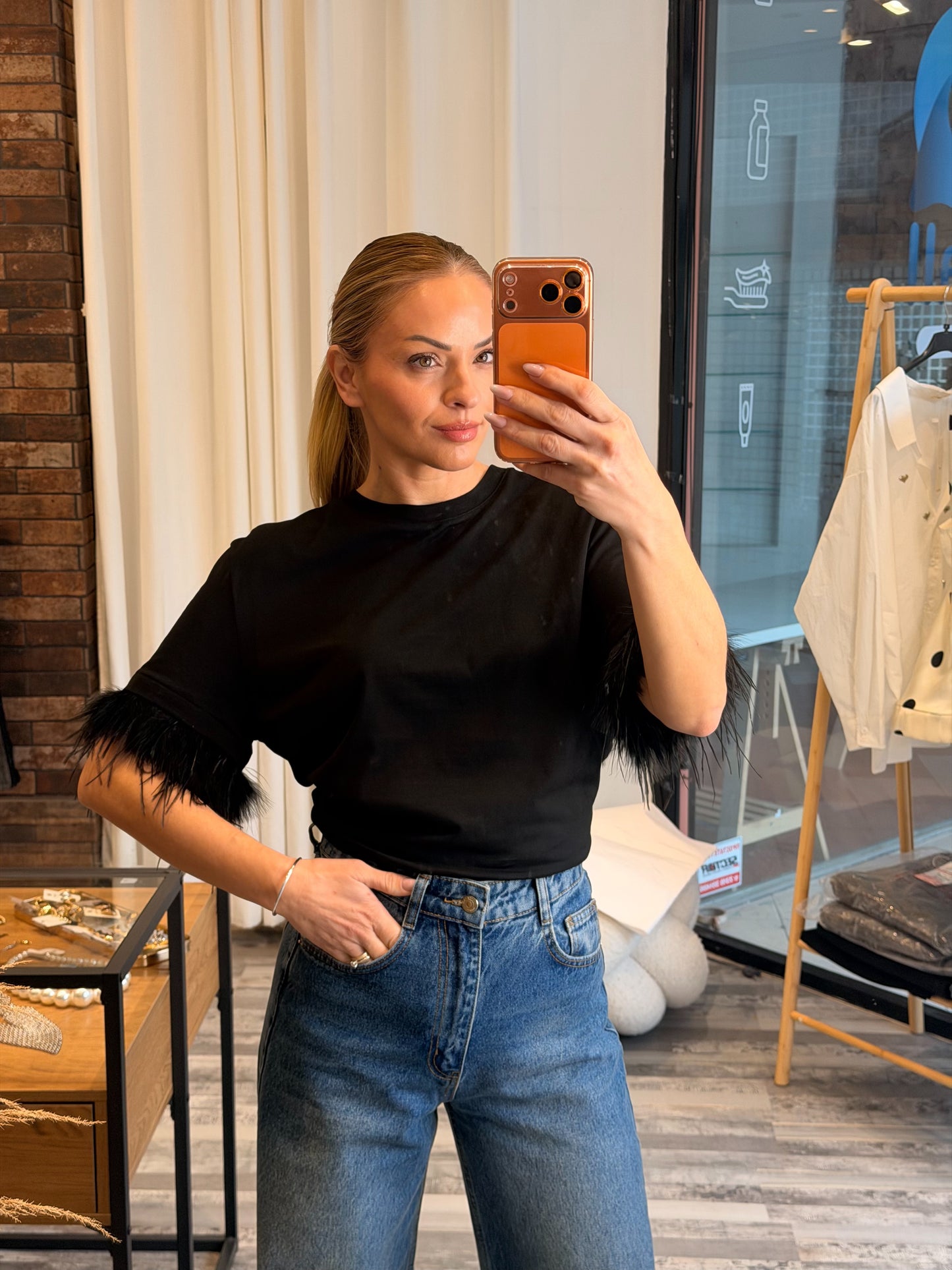 Βαμβακερή Μπλούζα με Μαραμπού