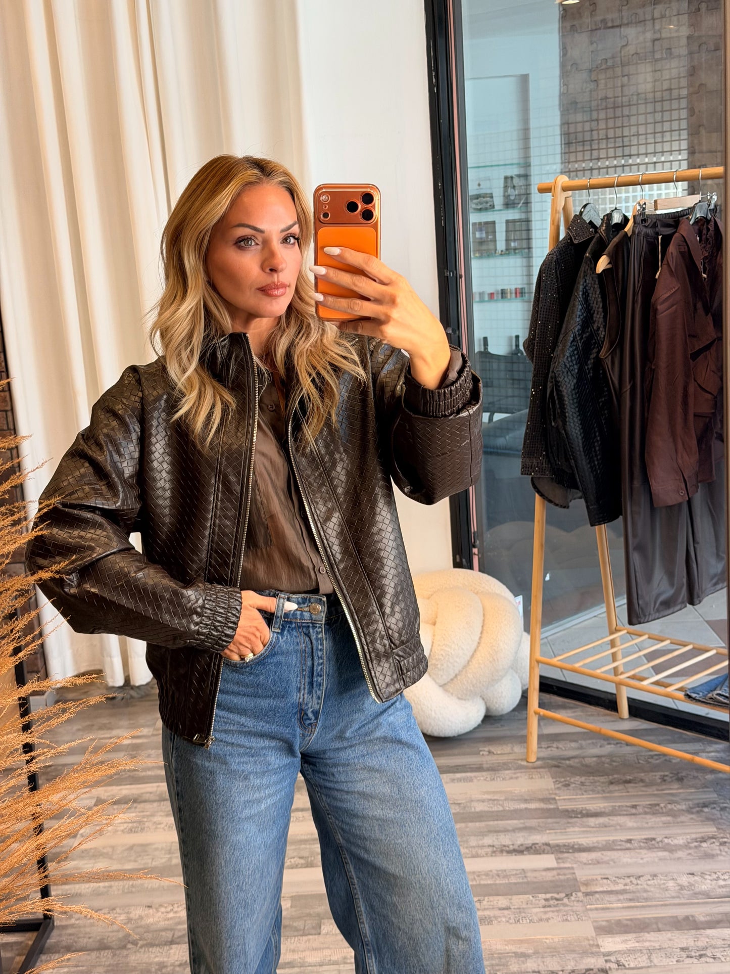 Eco leather jacket minimal