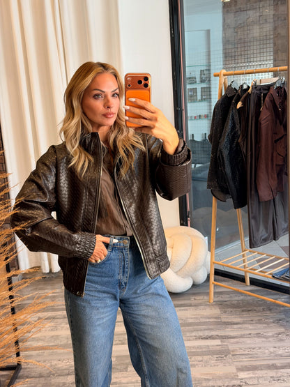 Eco leather jacket minimal