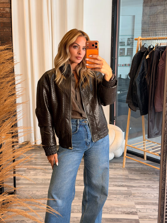 Eco leather jacket minimal