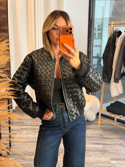 Eco leather bomber