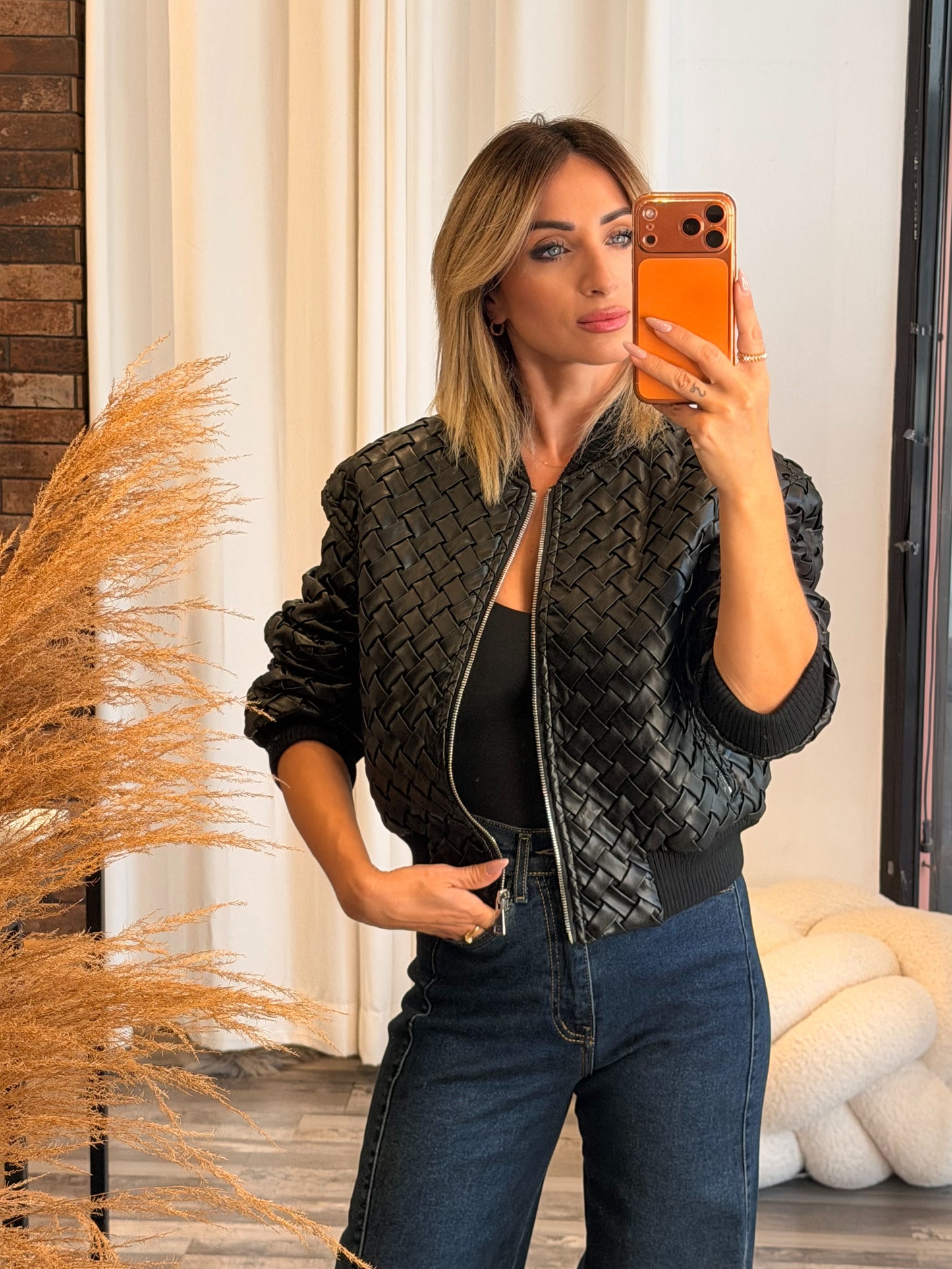 Eco leather bomber