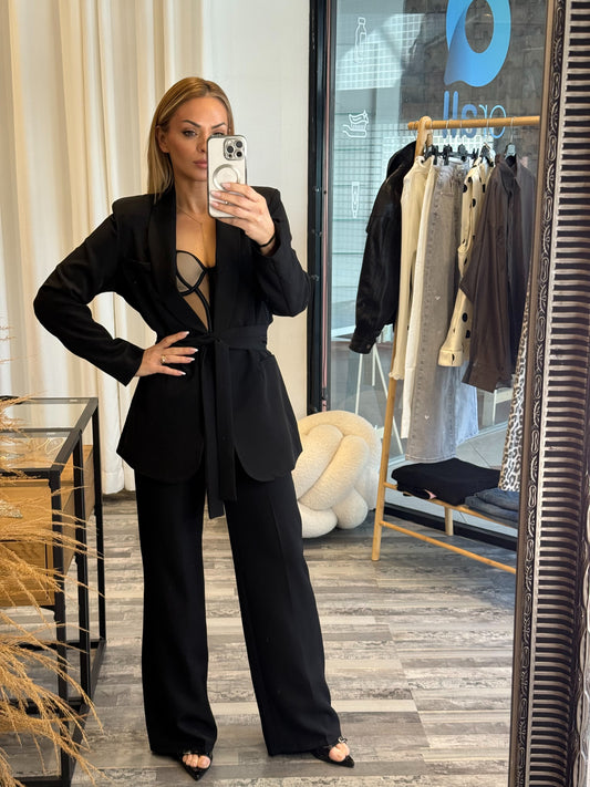 Κοστούμι μεσάτο μαύρο