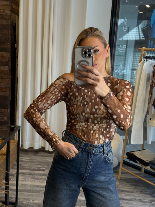 Animal print κορμάκι