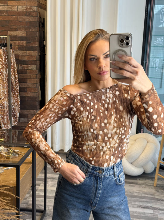 Animal print κορμάκι