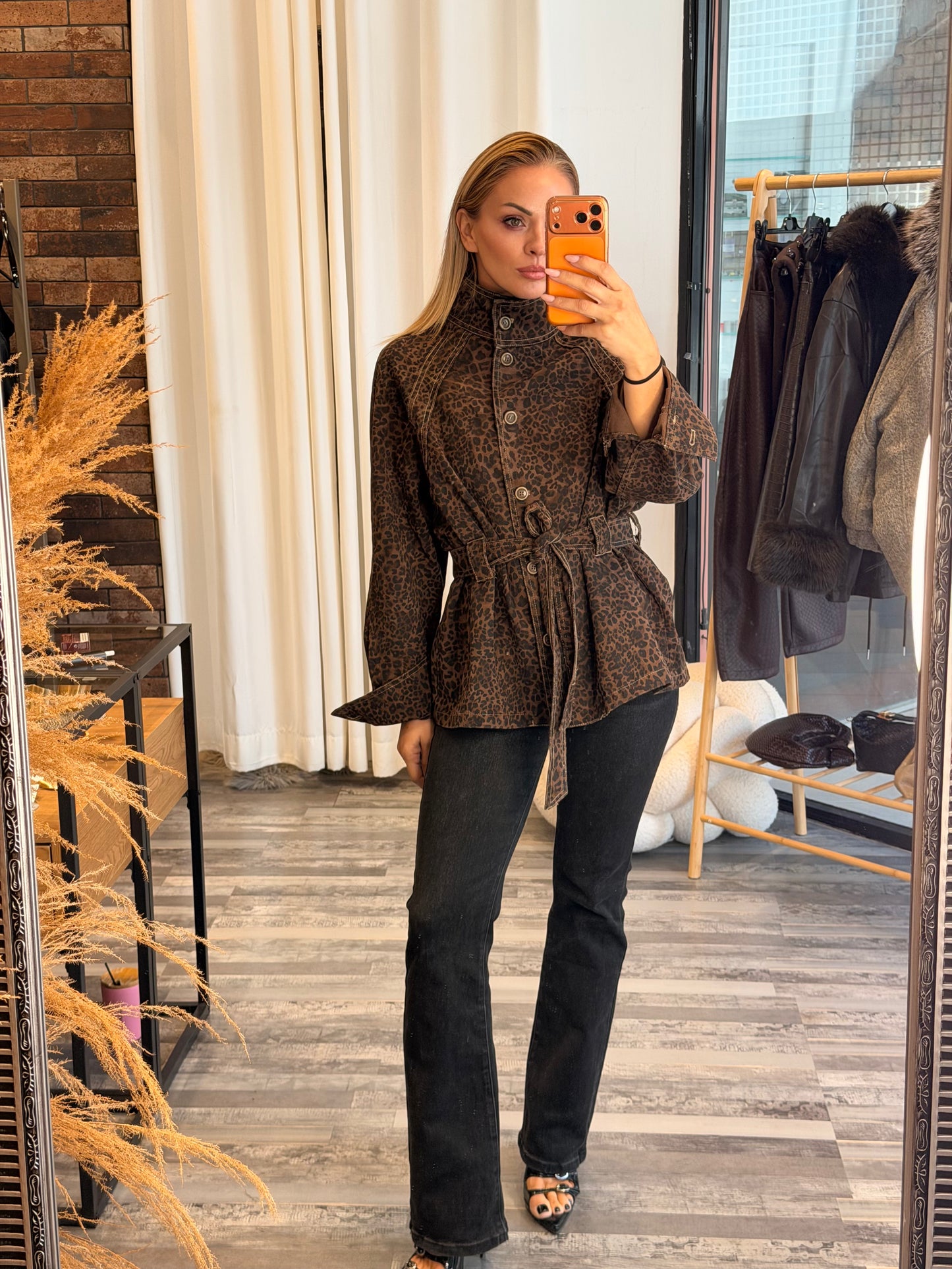 Τζιν τζάκετ animal print