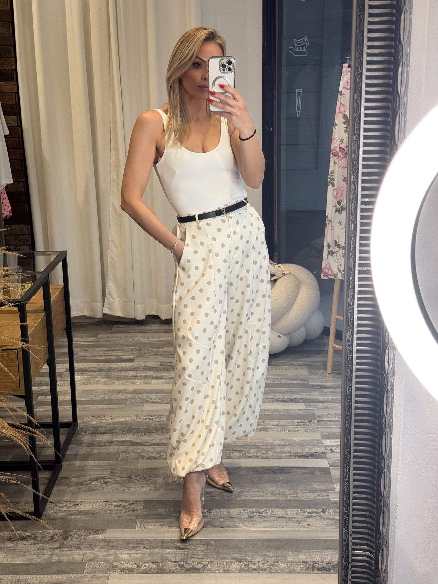 Polka dot παντελόνι