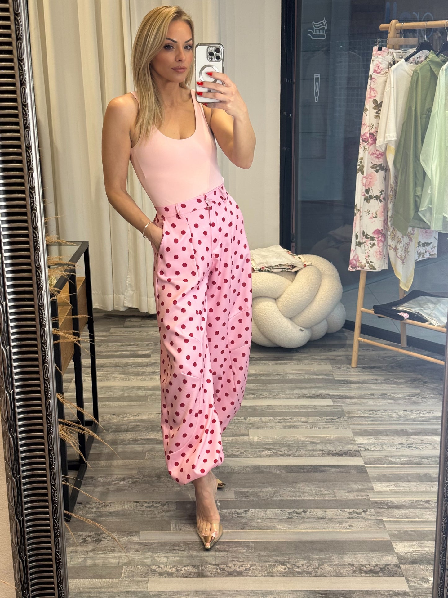 Polka dot παντελόνι