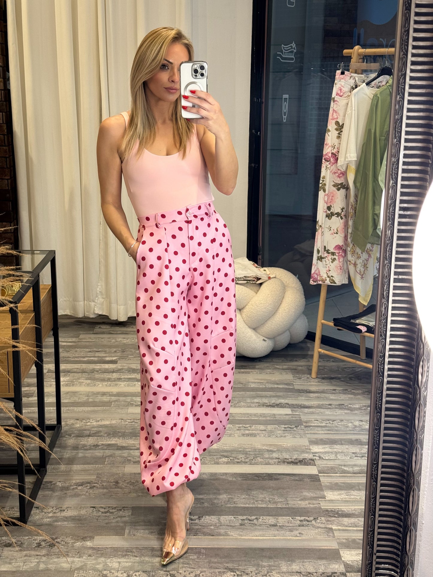 Polka dot παντελόνι
