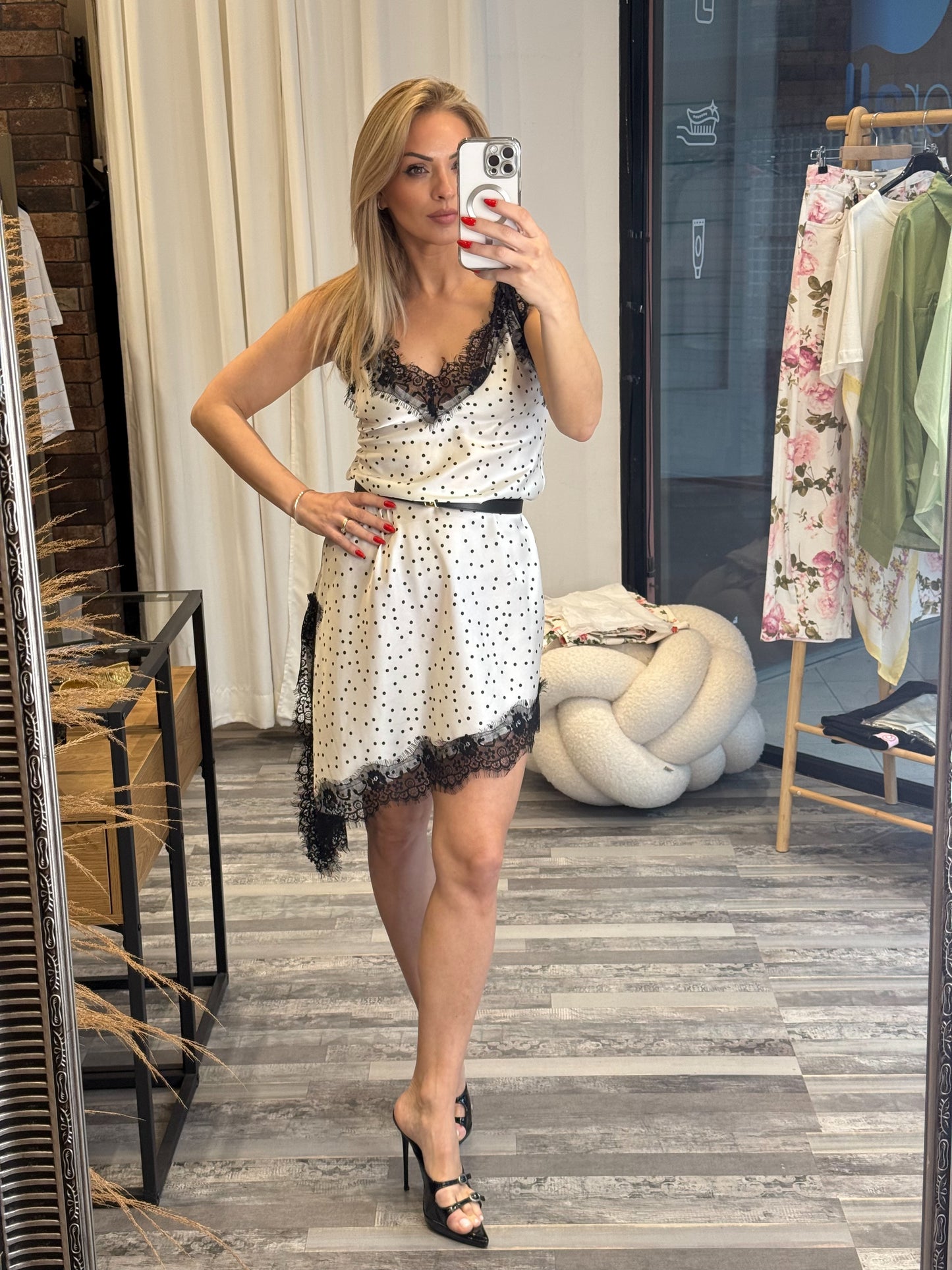 Φόρεμα lingerie πουά