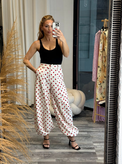 Polka dot παντελόνι