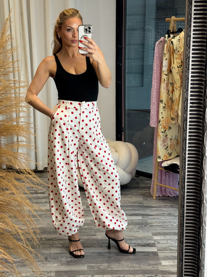 Polka dot παντελόνι