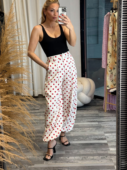Polka dot παντελόνι