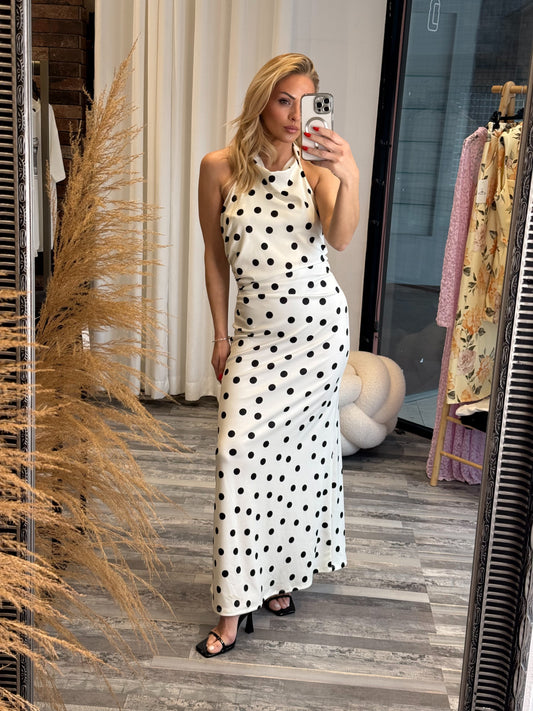 Φόρεμα maxi πουά