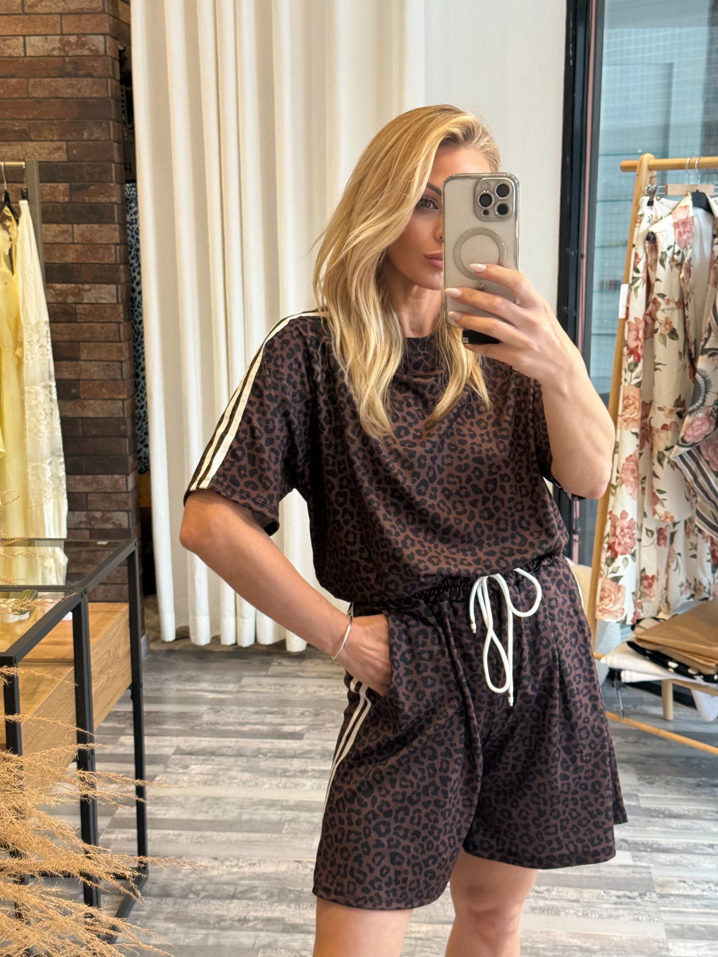 Σετ animal print με λευκή ρίγα