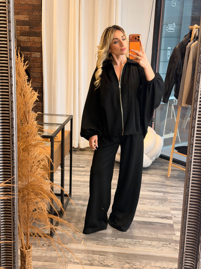 Σετ φόρμες με ζακέτα μαύρες