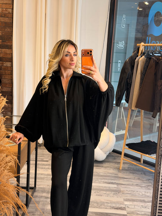 Σετ φόρμες με ζακέτα μαύρες