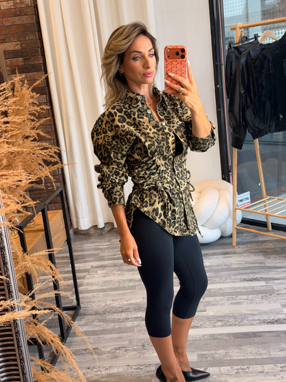 Τζιν πουκάμισο animal print