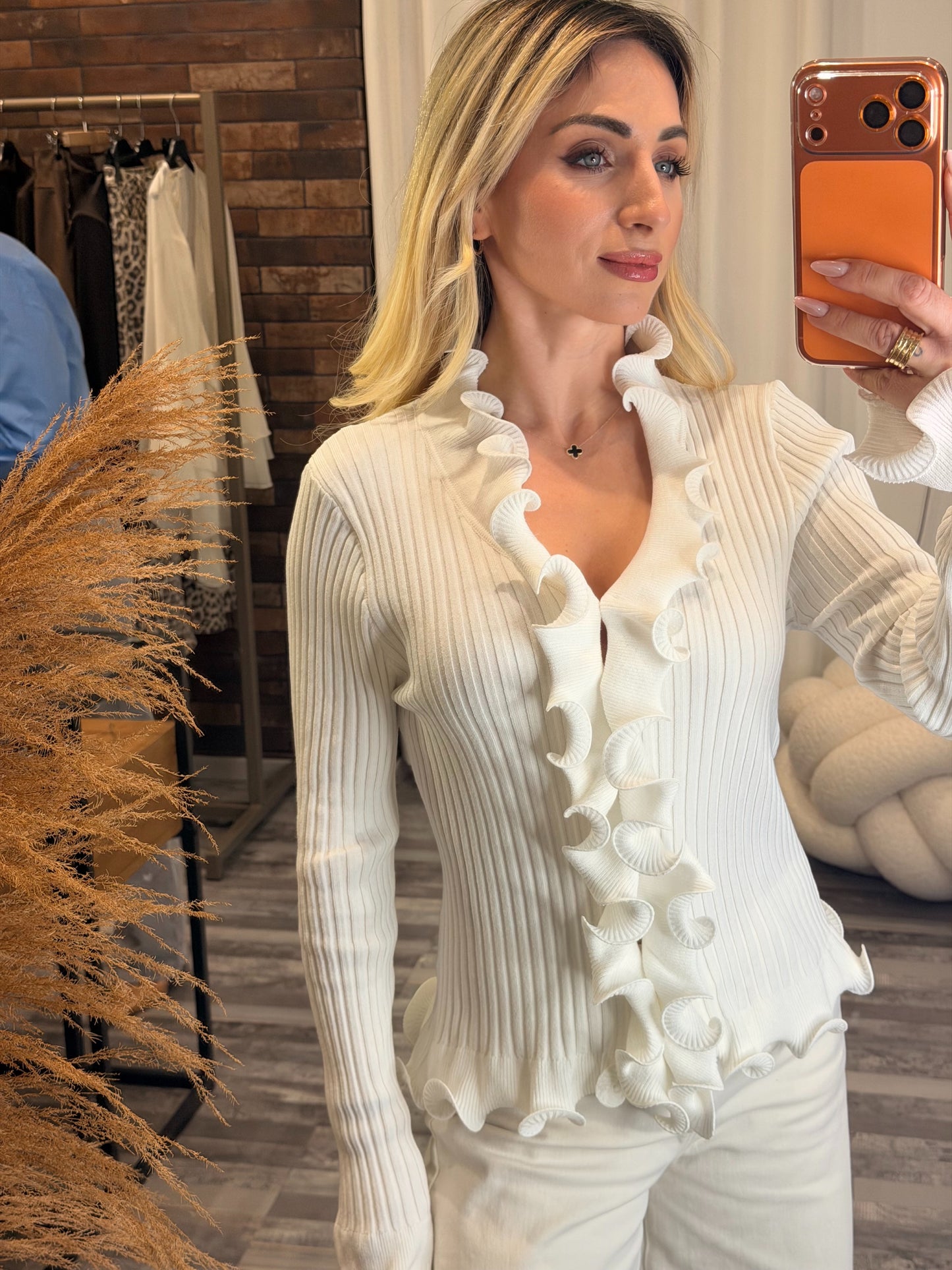 Ριπ πλεκτή μπλούζα