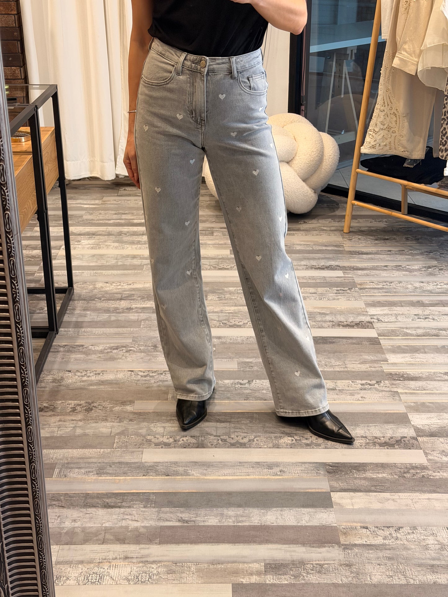 Τζιν γκρι με καρδιές