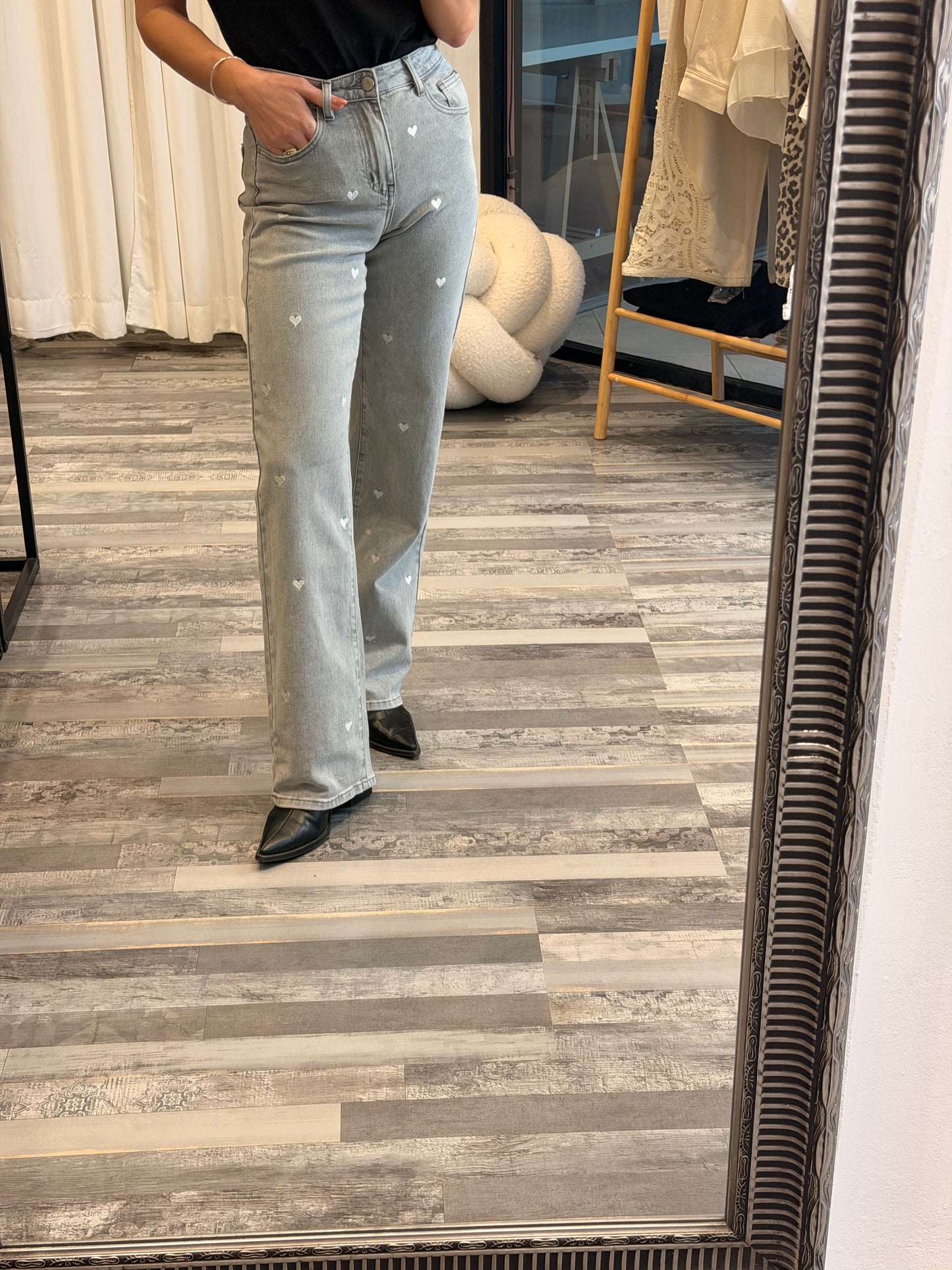 Τζιν γκρι με καρδιές