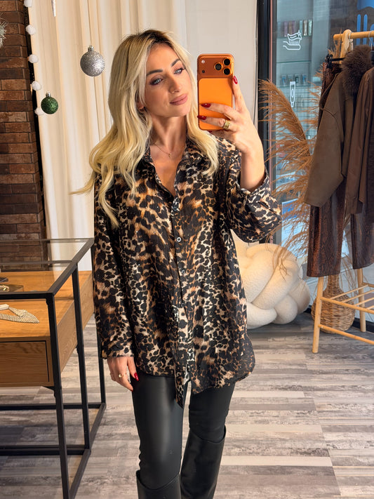 Animal Print Πουκάμισο με Πέτρες