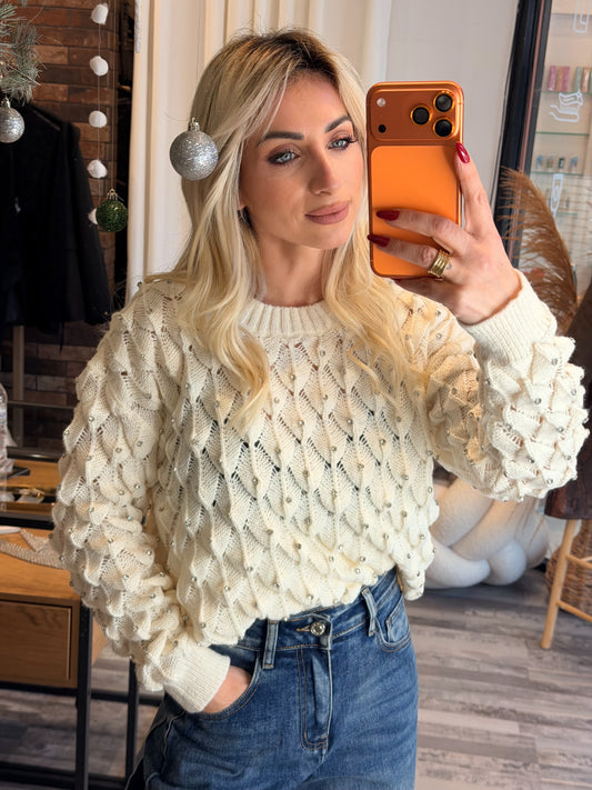 Διάτρητο Πουλόβερ με Πέτρες