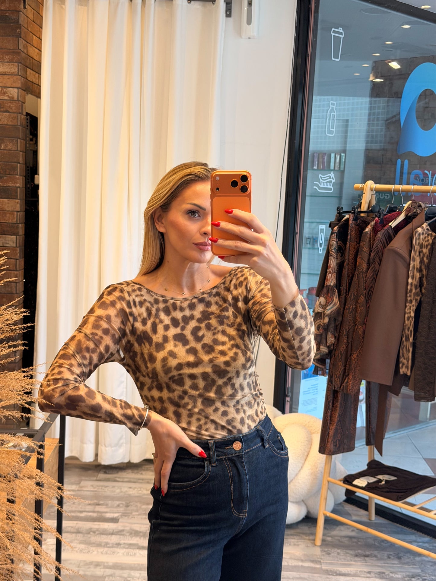 Animal Print Κορμάκι με Ανοιχτή Πλάτη