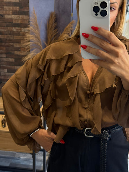 Πουκάμισο See-Through με Βολάν