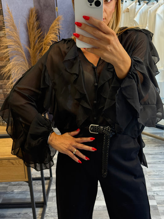 Πουκάμισο See-Through με Βολάν