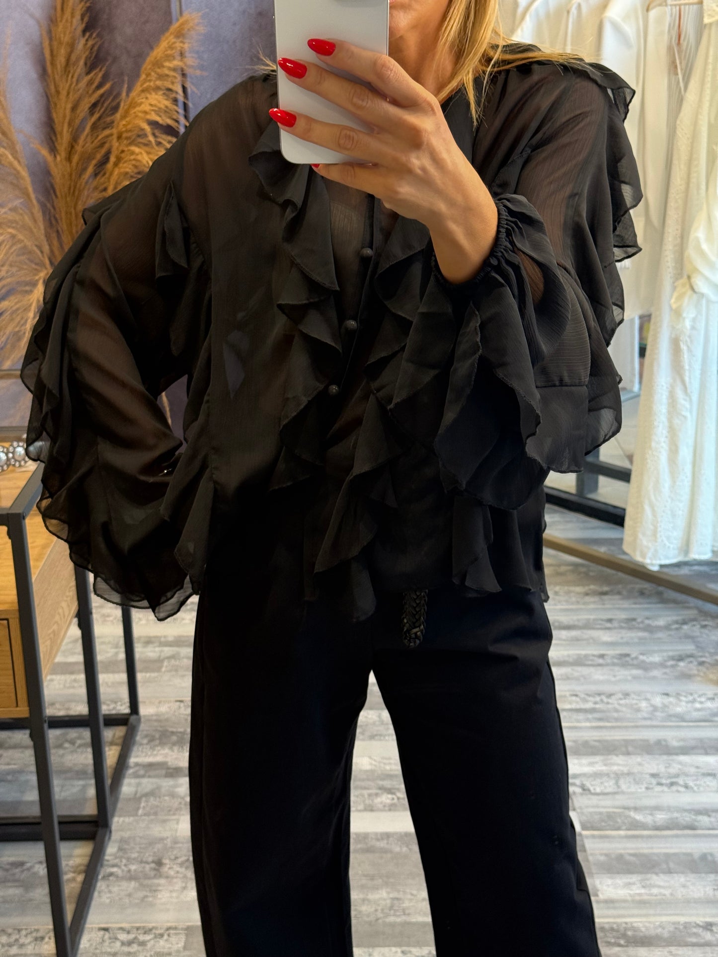 Πουκάμισο See-Through με Βολάν