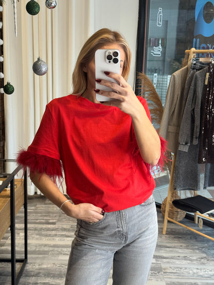 Βαμβακερή Μπλούζα με Μαραμπού