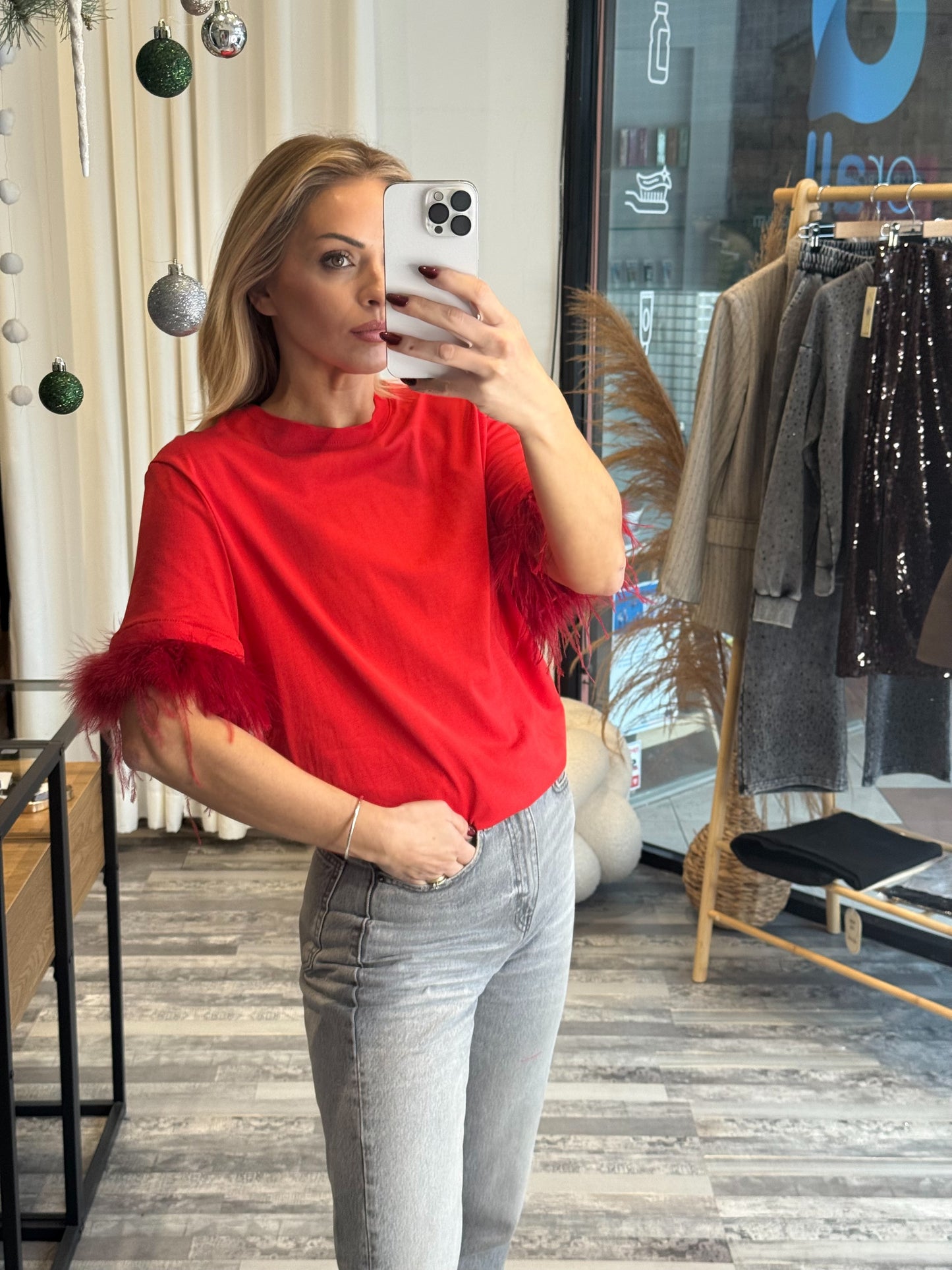 Βαμβακερή Μπλούζα με Μαραμπού