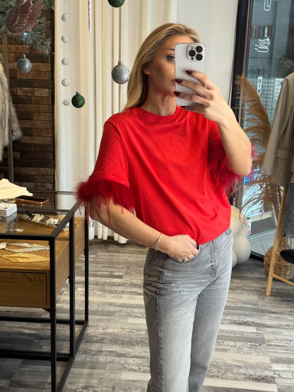 Βαμβακερή Μπλούζα με Μαραμπού