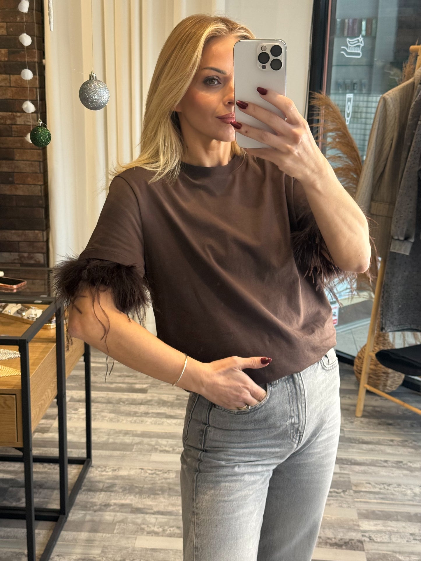 Βαμβακερή Μπλούζα με Μαραμπού